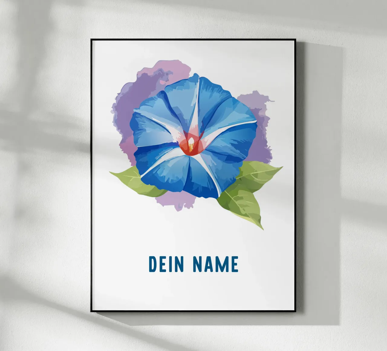 Geboortebloem - september Blauwe morning glory acryl van Geburtsblume
