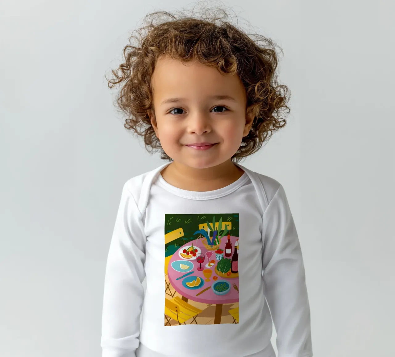 Sommer-Picknick-Aufstrich Langarm Babybody von Flock Reverie
