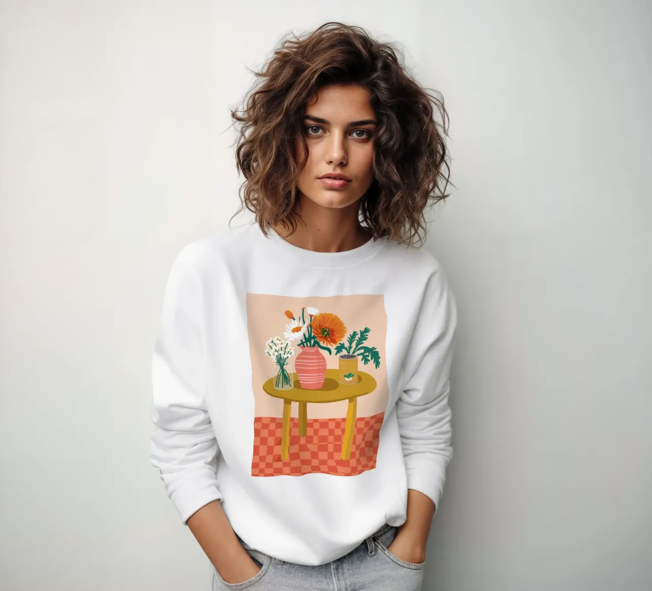 Geruit rustiek boeket sweatshirt van Prism Ritual