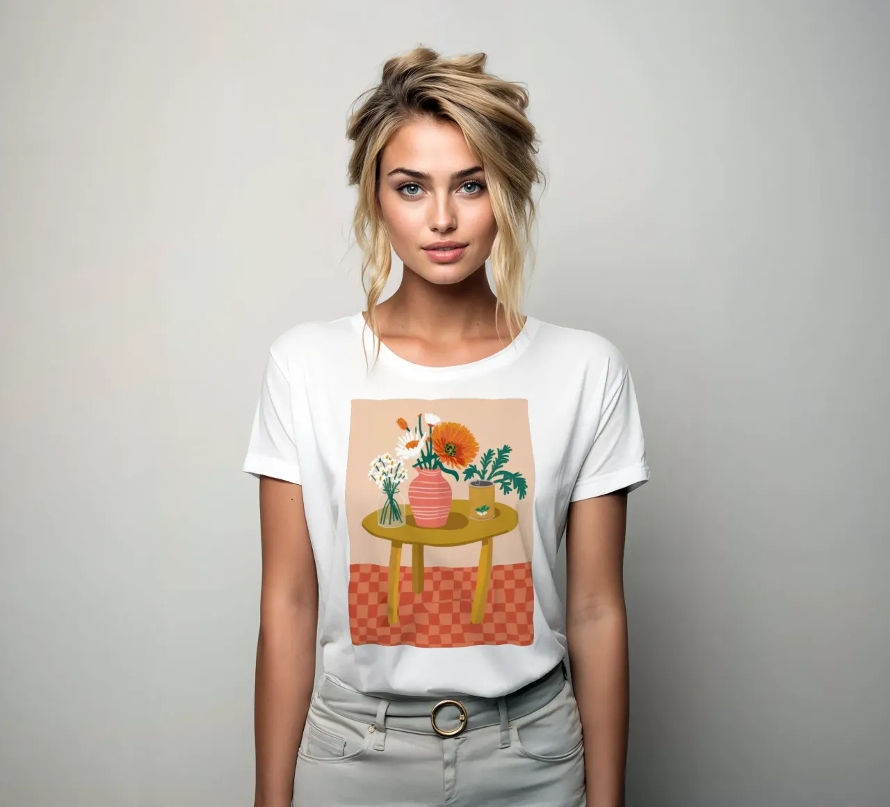 Bouquet rustico a scacchi t-shirt da donna da Prism Ritual