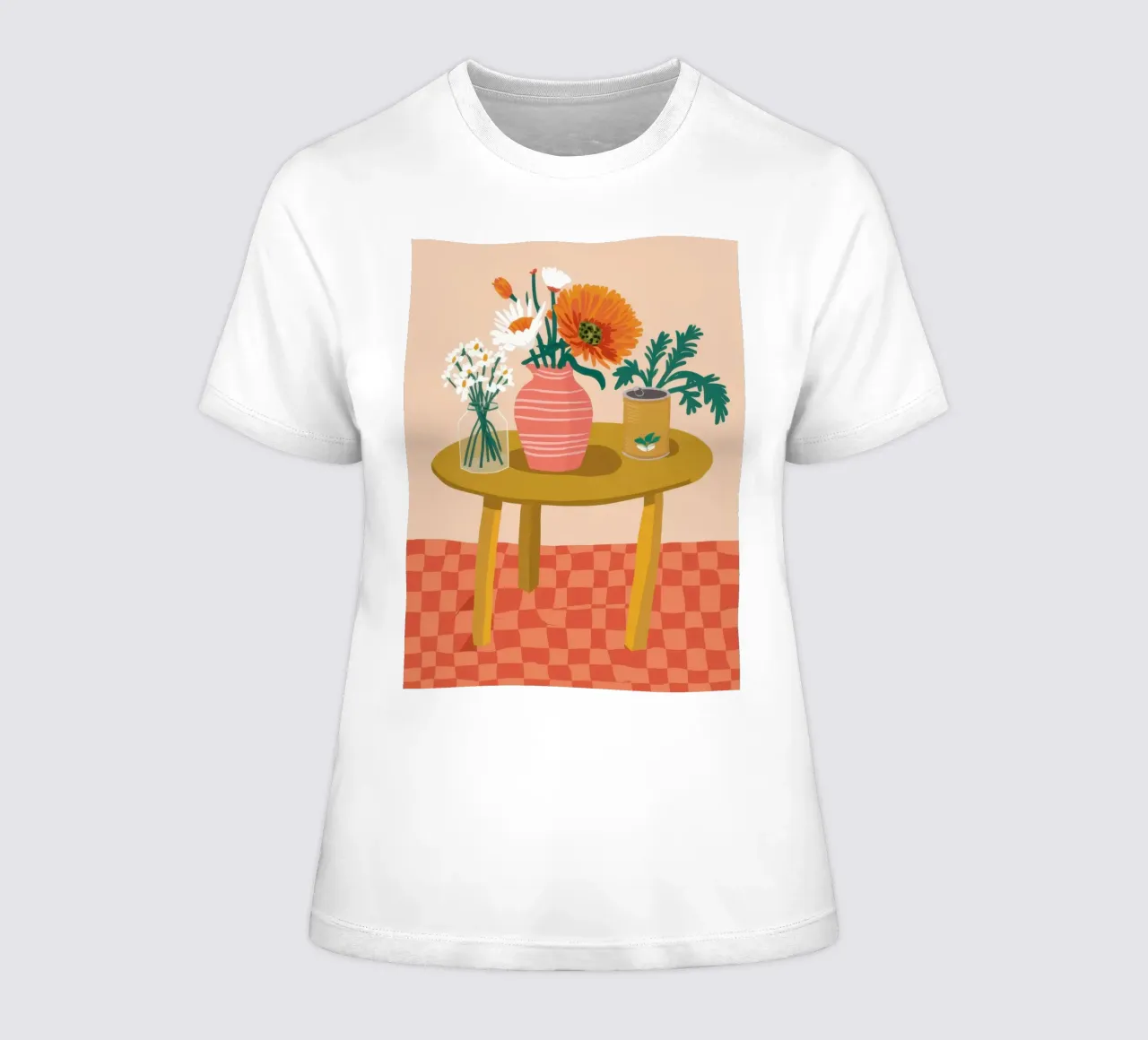 Bouquet rustico a scacchi t-shirt da donna da Prism Ritual
