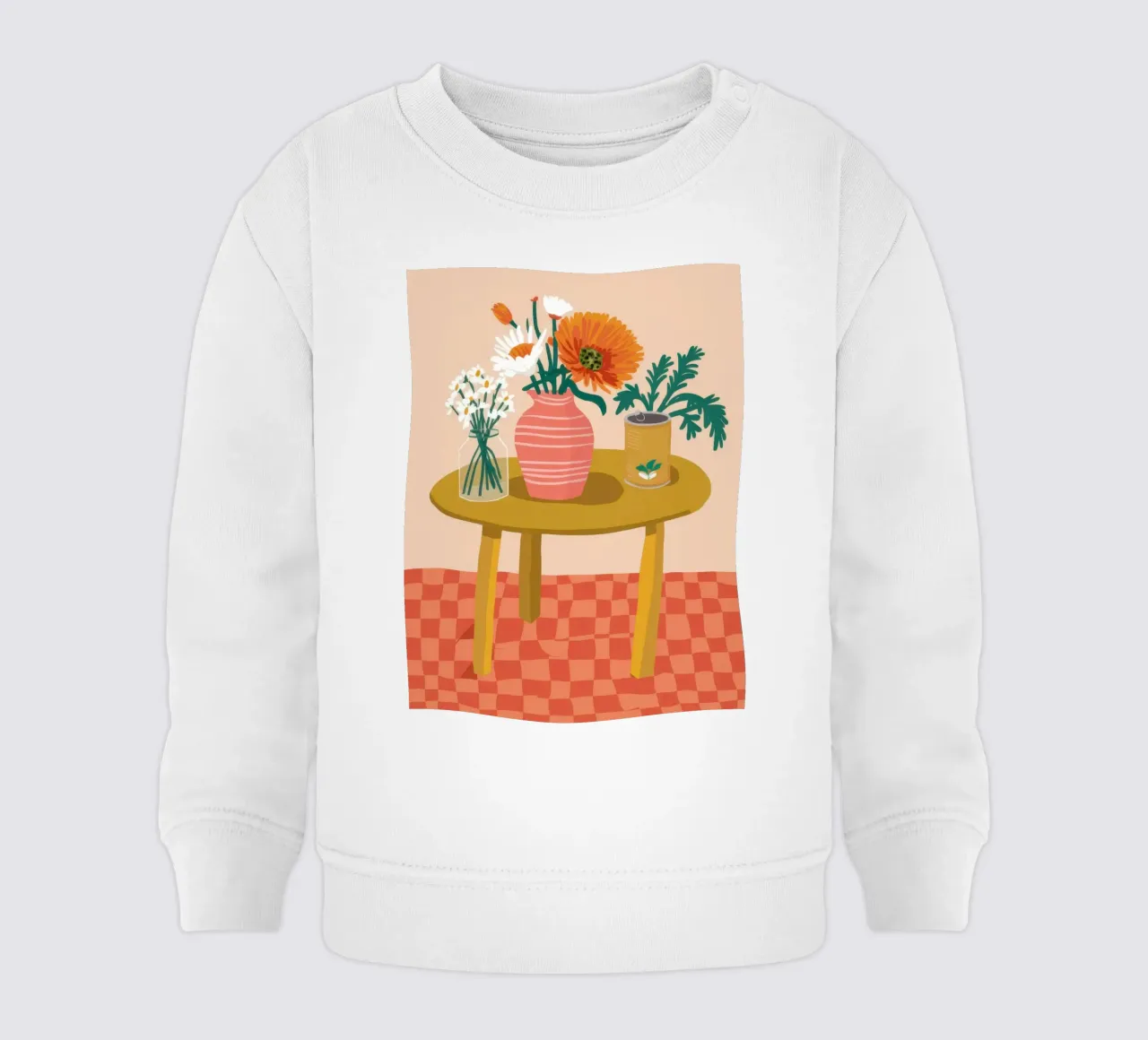 Bouquet rustico a scacchi felpa neonato da Prism Ritual