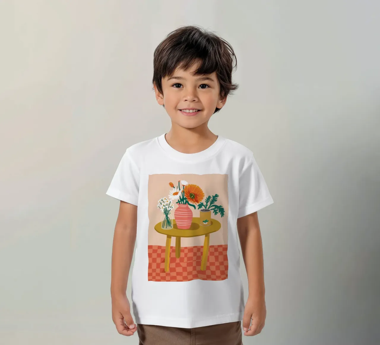 Bouquet rustico a scacchi t-shirt bambini da Prism Ritual