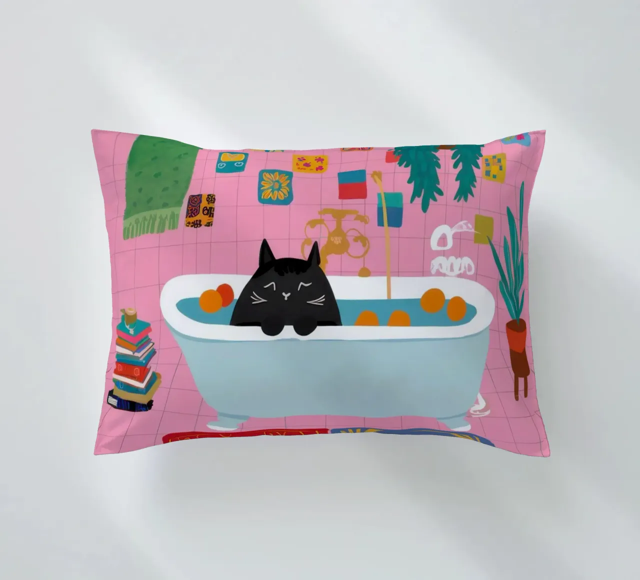 Bohemian Bathtub Ritual decorative cushion by Veil Maya