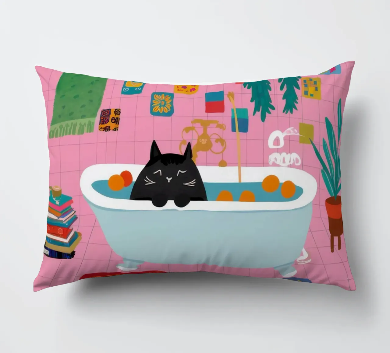 Bohemian Bathtub Ritual decorative cushion by Veil Maya