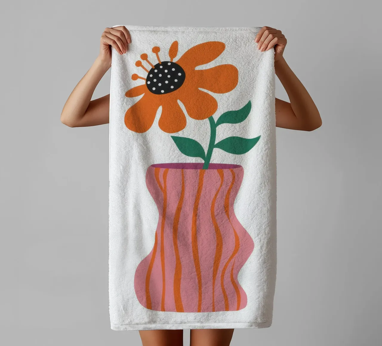 Wavy Singular Bloom towel by Prism Ritual