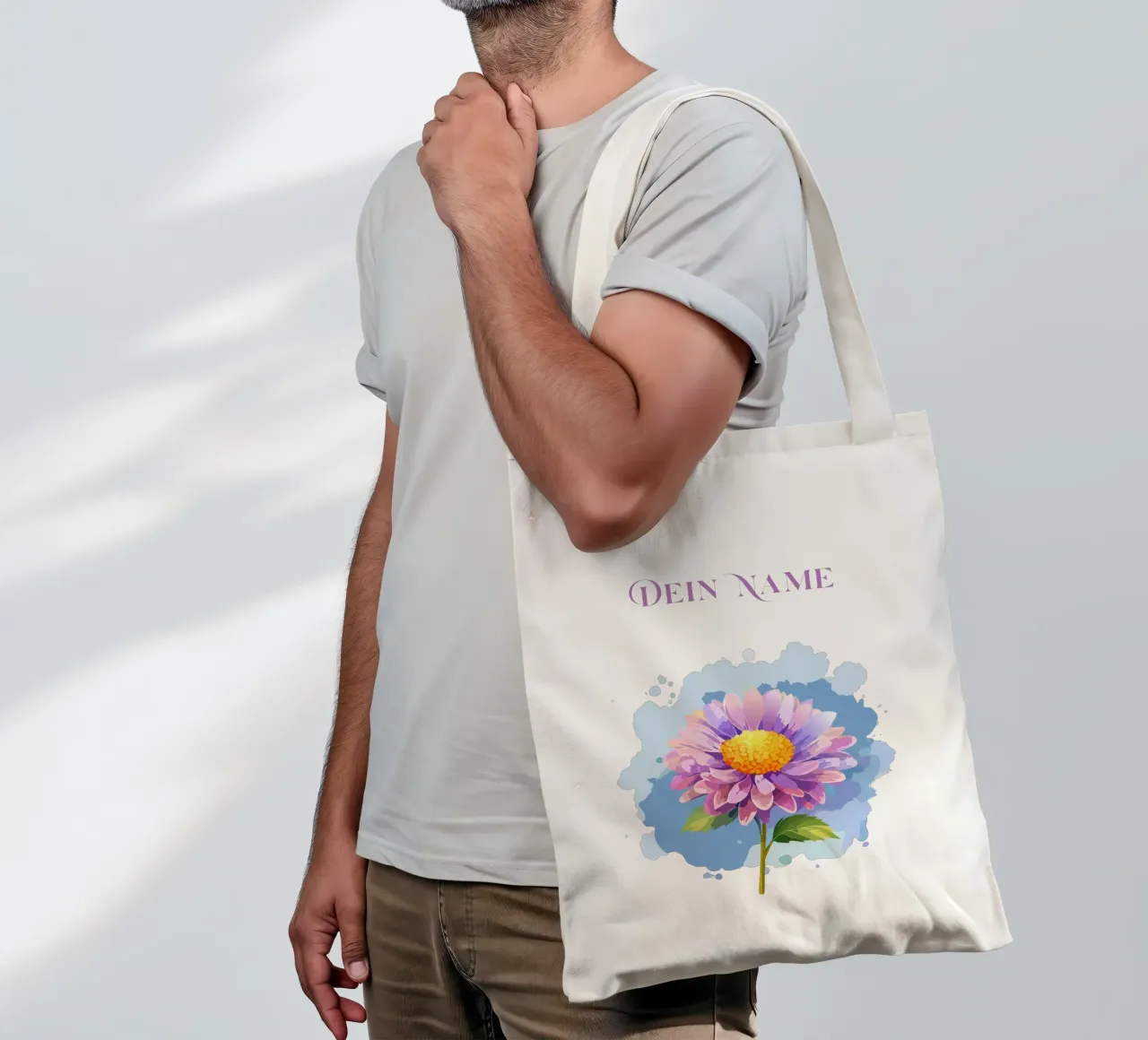 Fiore di nascita - Astro di settembre borsa in juta da Geburtsblume