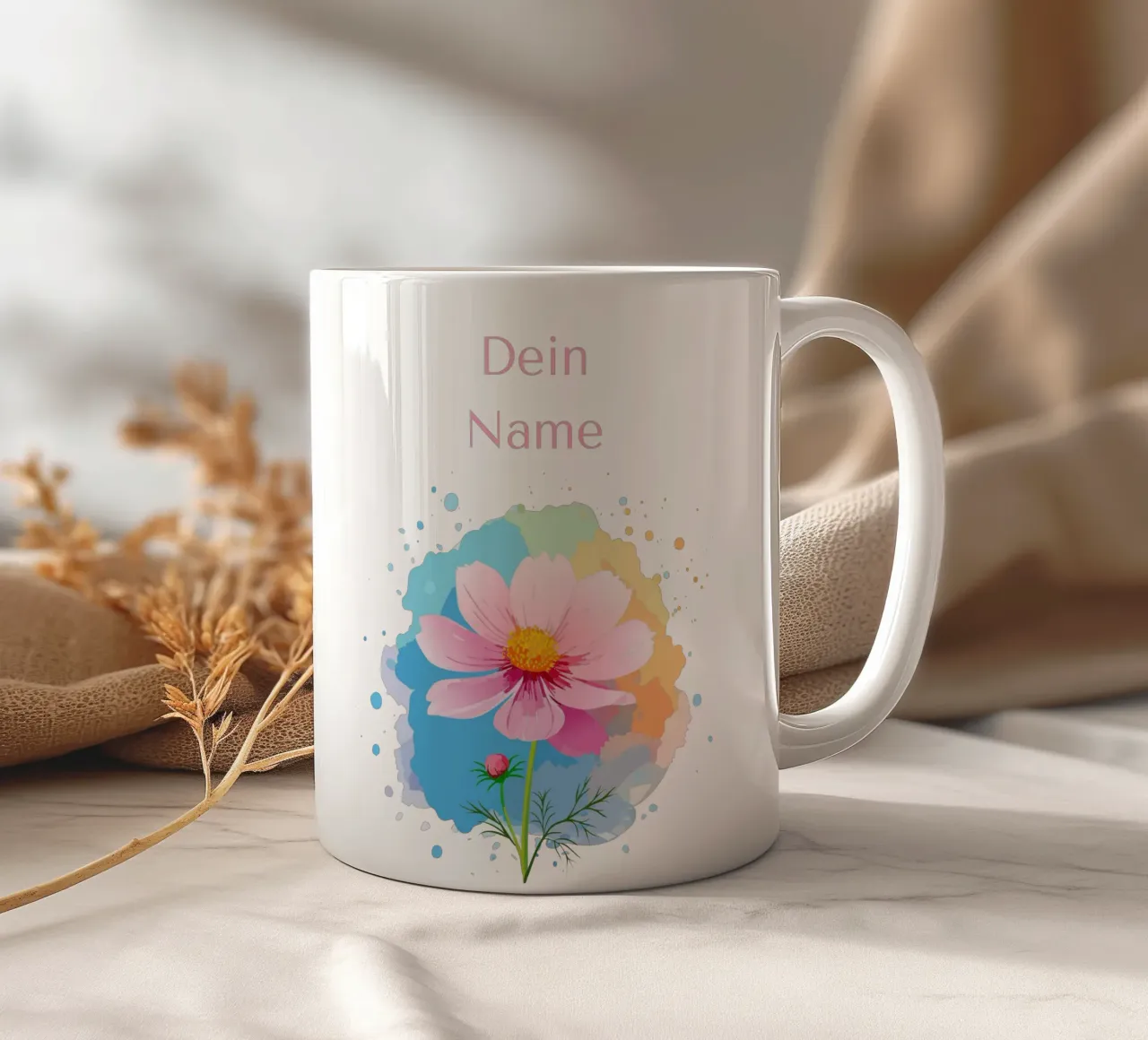 Birth flower - October cosmos (jewellery basket) ceramic mug by Geburtsblume