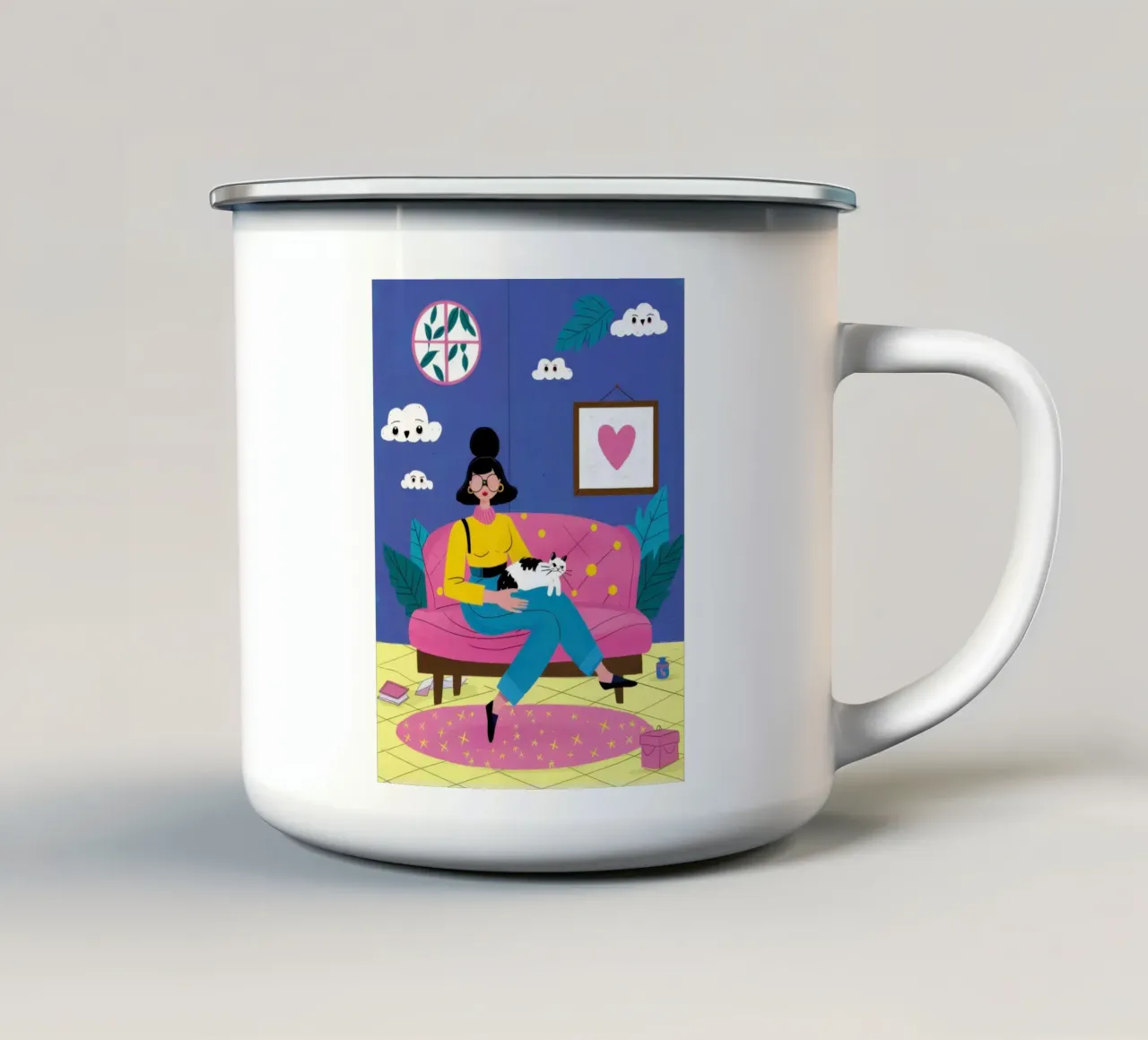 Divano per il sonno del cuore tazza in smalto da Prism Ritual