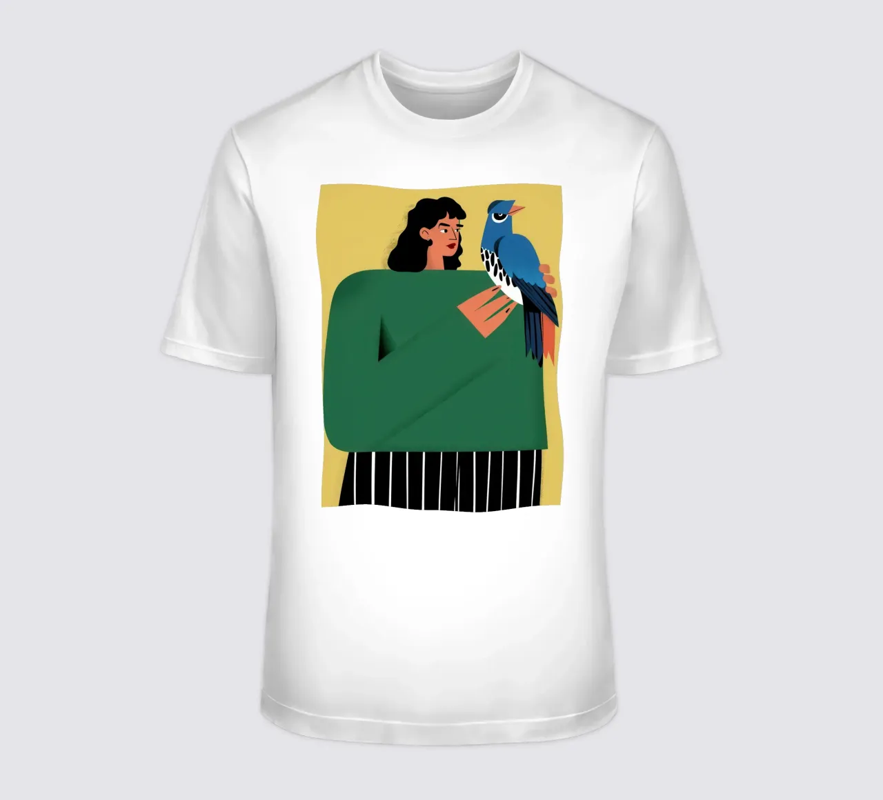 Donna con uccello azzurro t-shirt da Flock Reverie