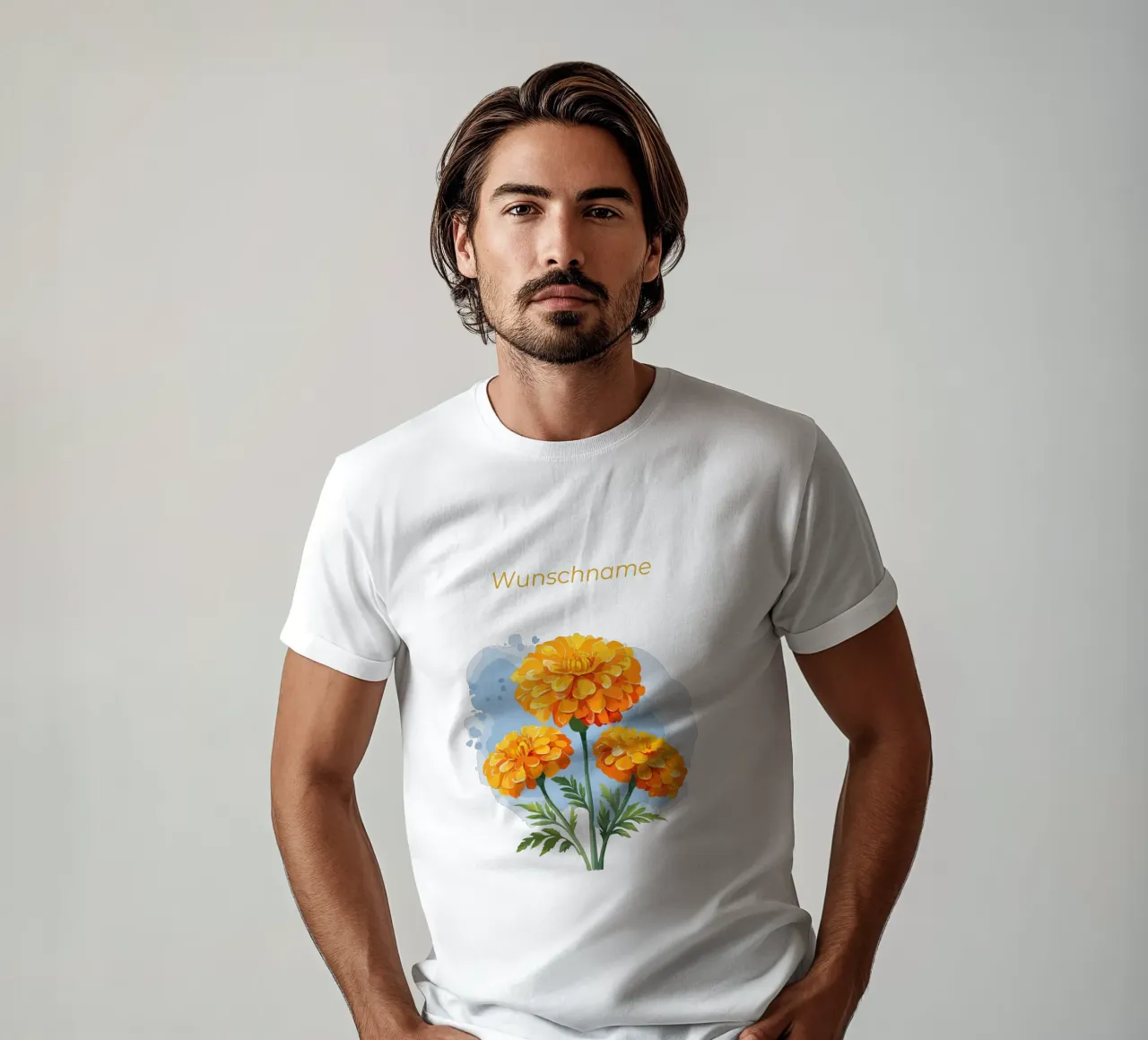 Birth flower - October marigold t-shirt by Geburtsblume