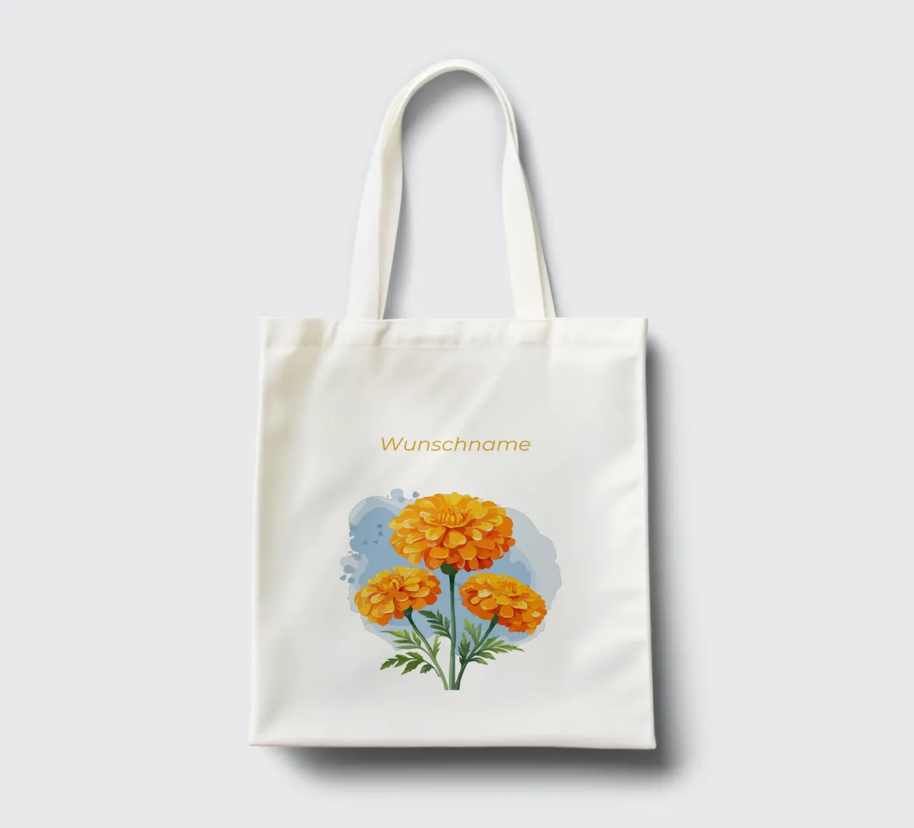 Fiore di nascita - Calendula di ottobre borsa in juta da Geburtsblume