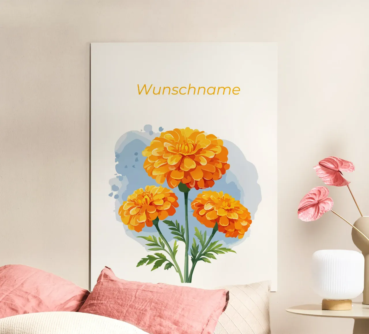 Fiore di nascita - Calendula di ottobre carta hahnemühle da Geburtsblume