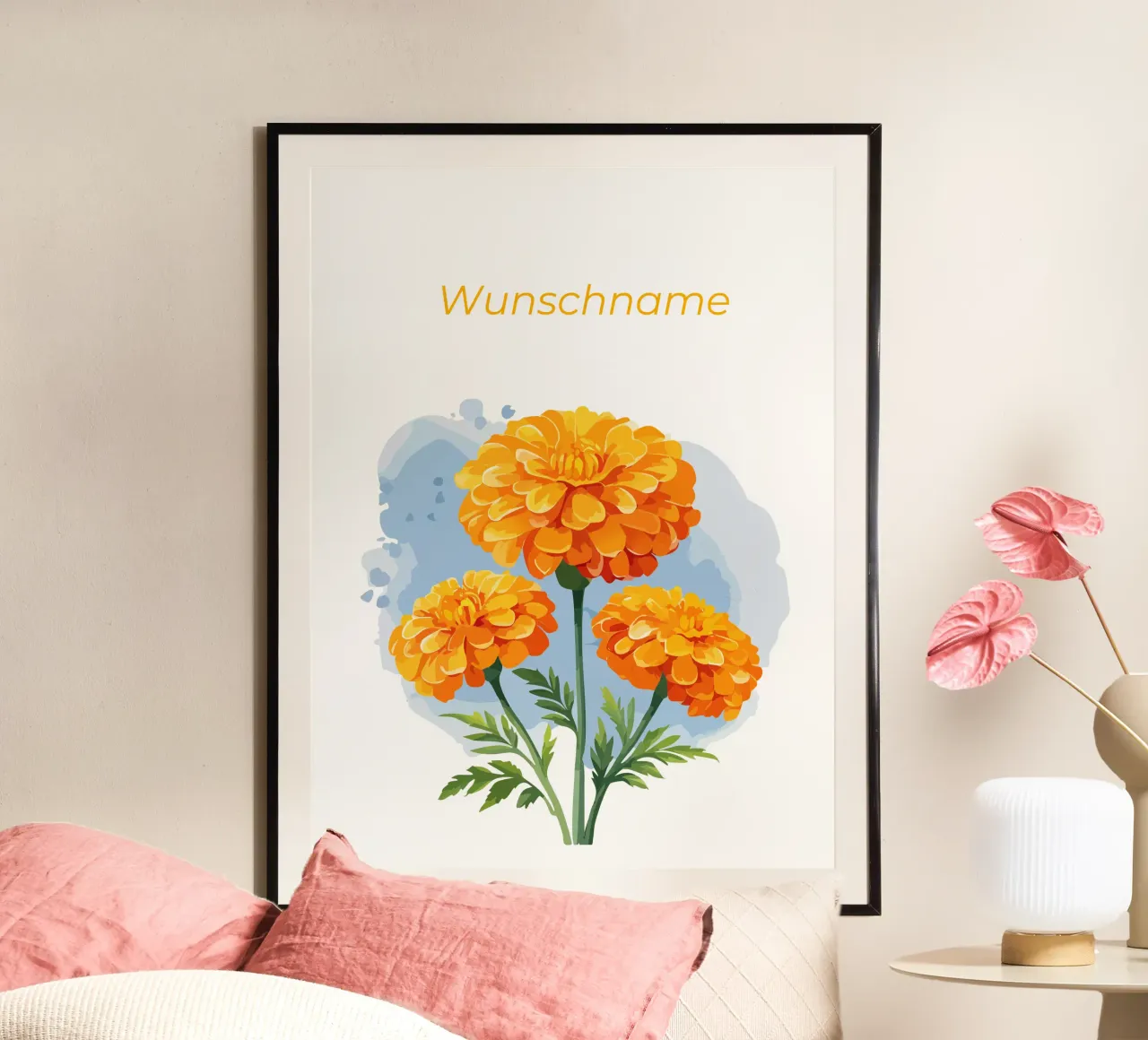 Fiore di nascita - Calendula di ottobre carta hahnemühle da Geburtsblume