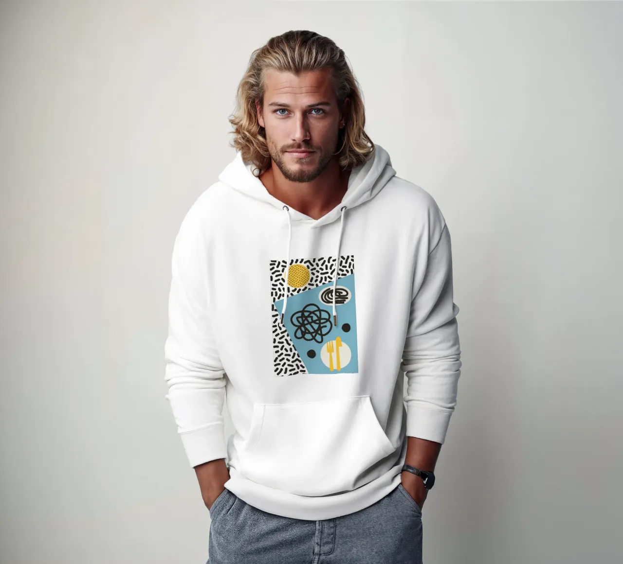 Astrazione in stile Memphis felpa con cappuccio da Veil Maya