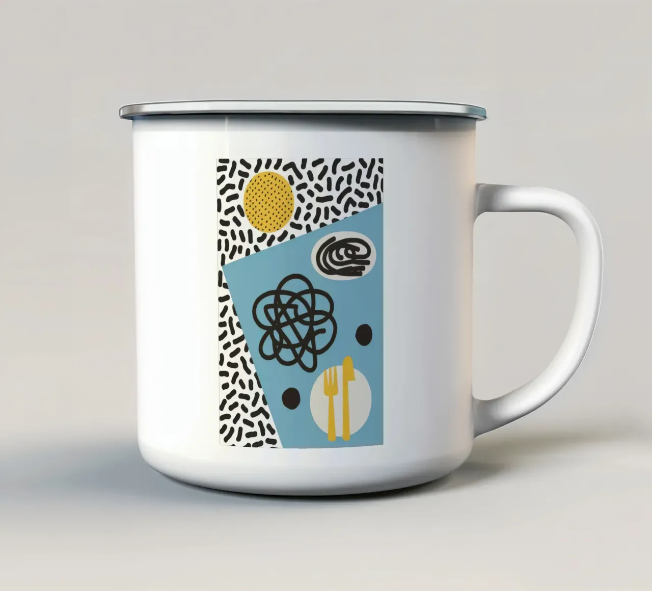 Astrazione in stile Memphis tazza in smalto da Veil Maya
