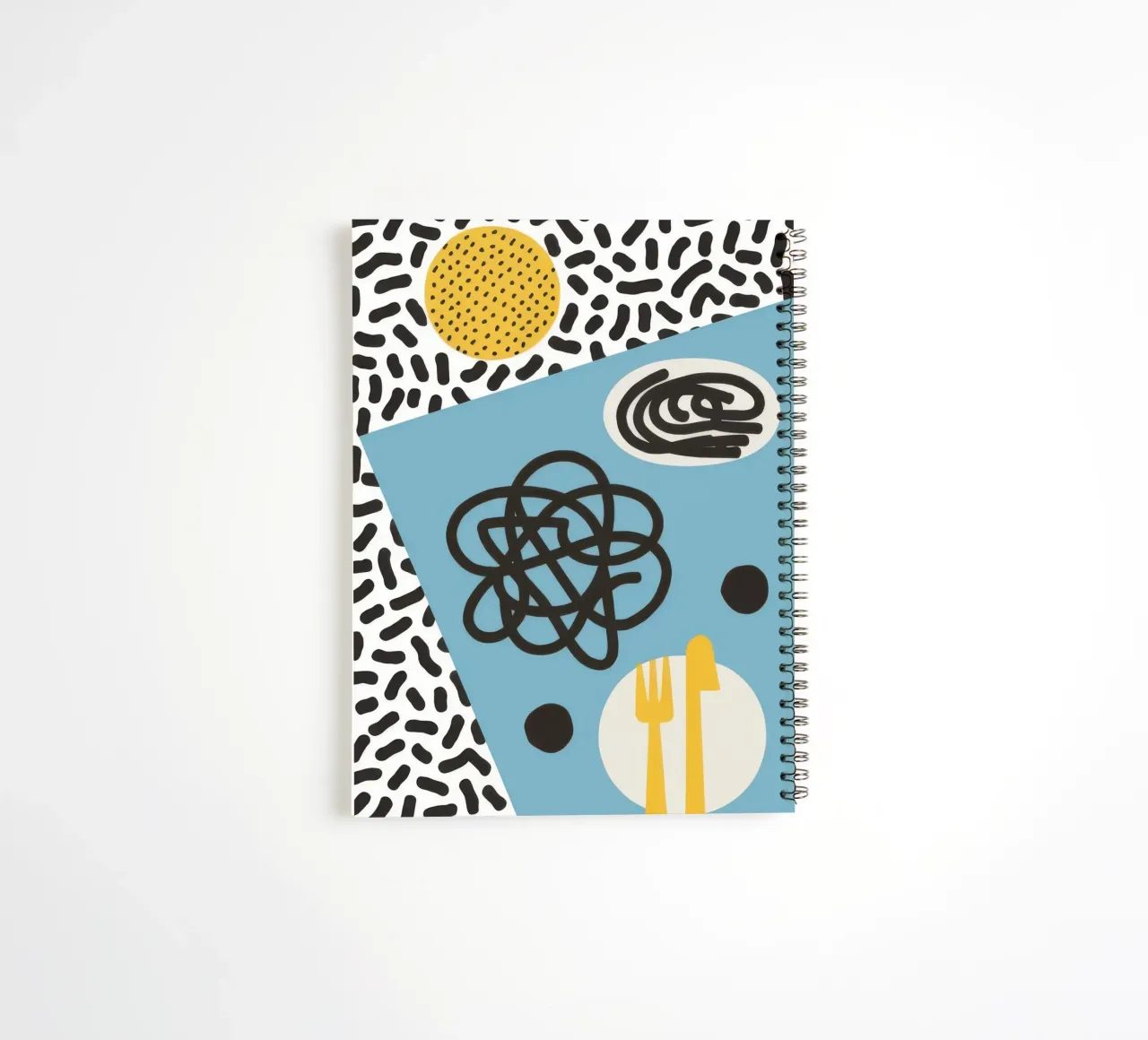 Memphis Style Abstraction spiral notebook by Veil Maya