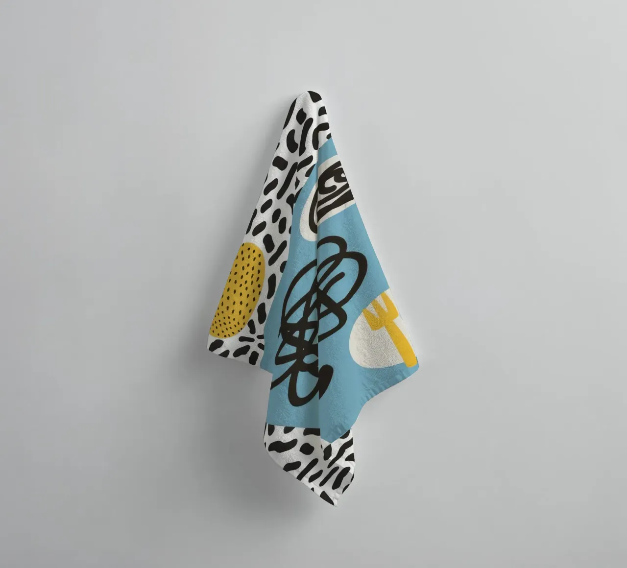 Memphis Style Abstraction towel by Veil Maya