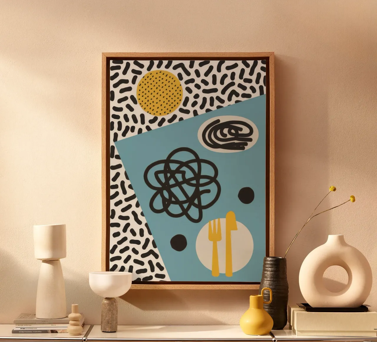 Memphis Style Abstraction canvas by Veil Maya