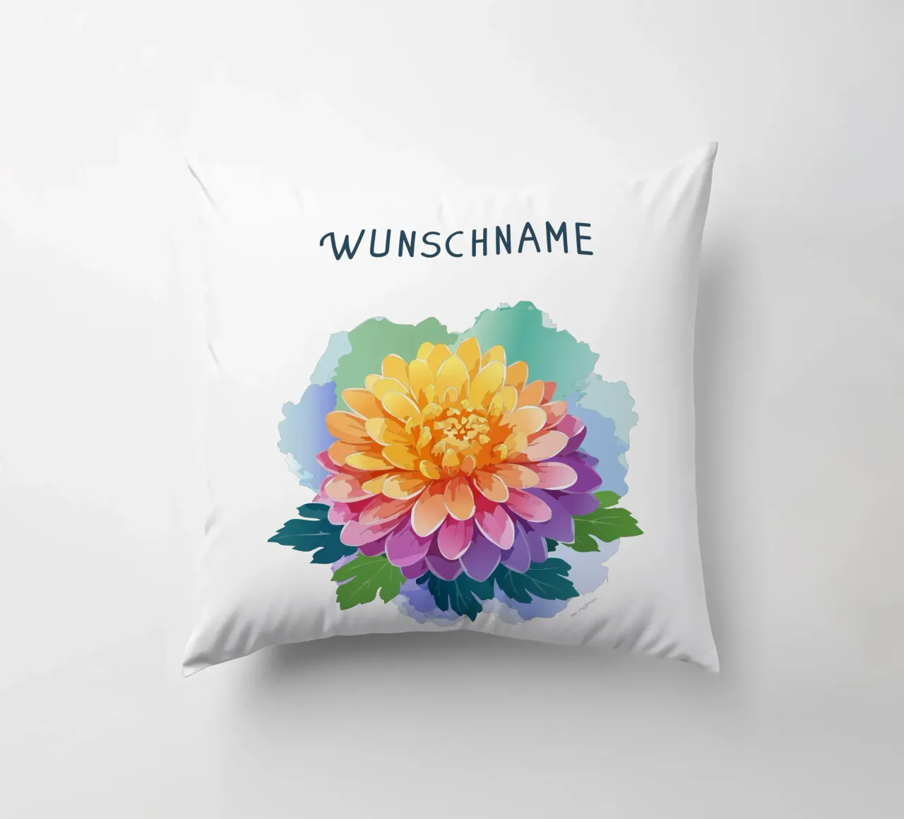 Birth flower - November Chrysanthemum decorative cushion by Geburtsblume