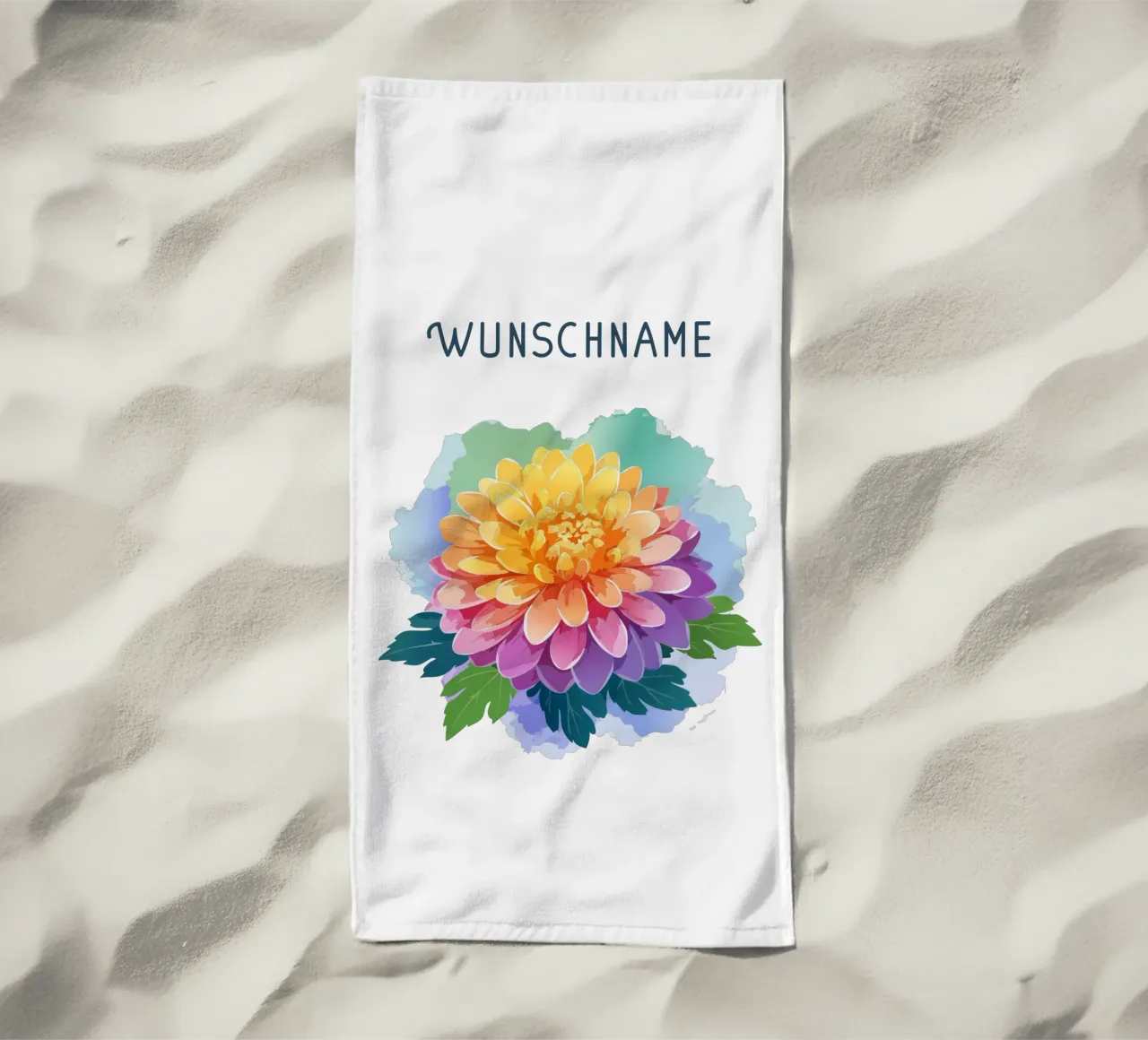 Birth flower - November Chrysanthemum beach towel by Geburtsblume