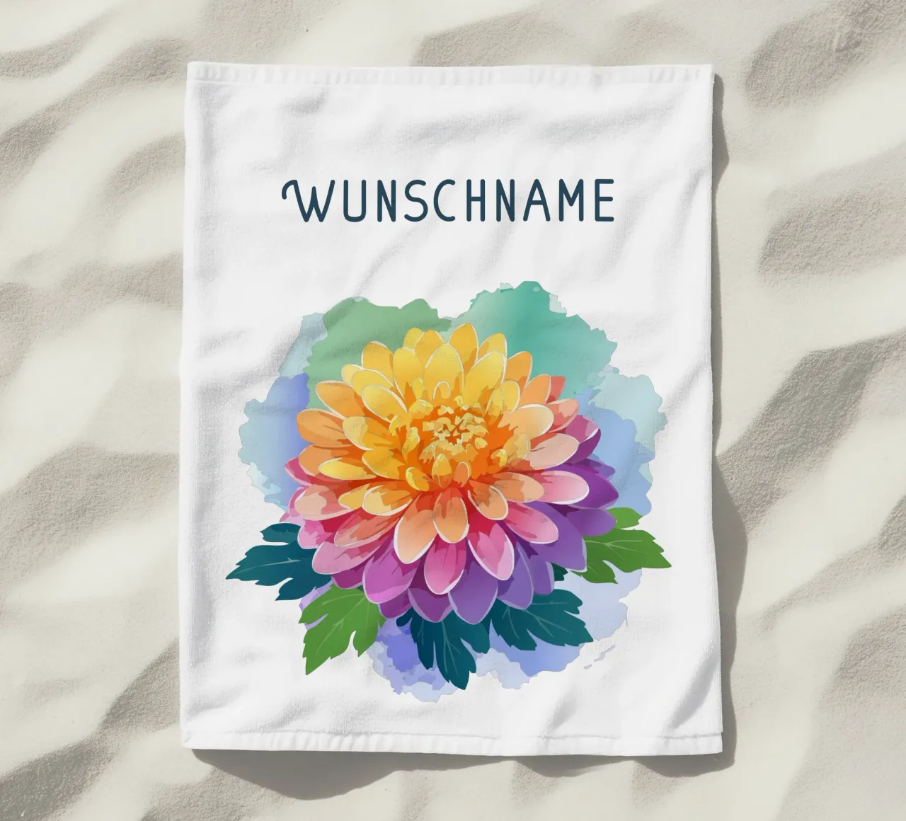 Birth flower - November Chrysanthemum beach towel by Geburtsblume