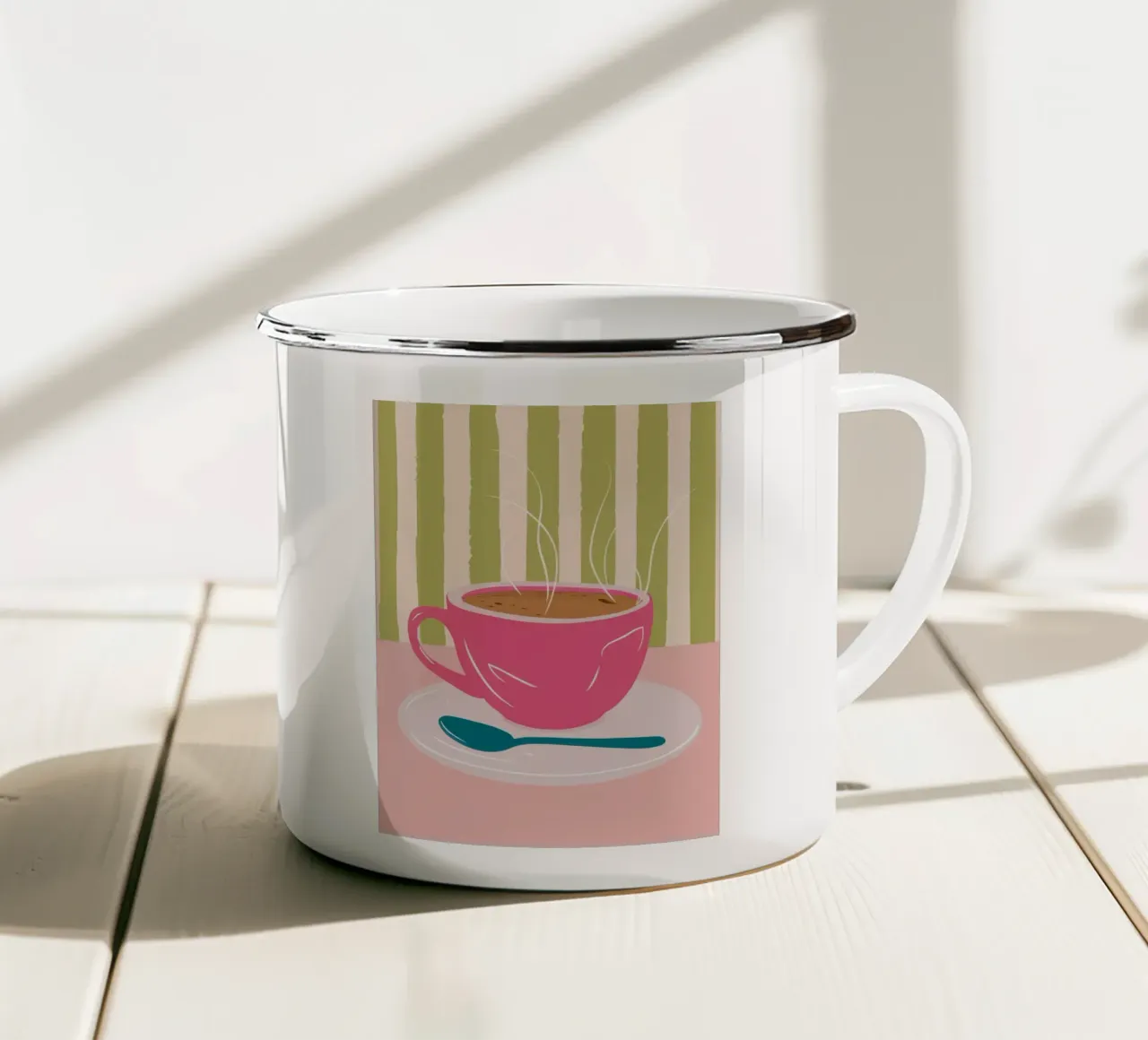 Infuso mattutino Roseate tazza in smalto da Prism Ritual
