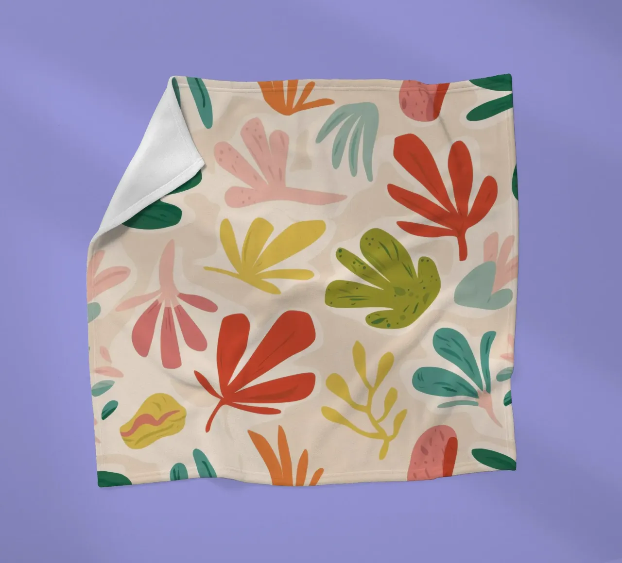 Verspieltes Blatt-Muster Fleecedecke von Flock Reverie