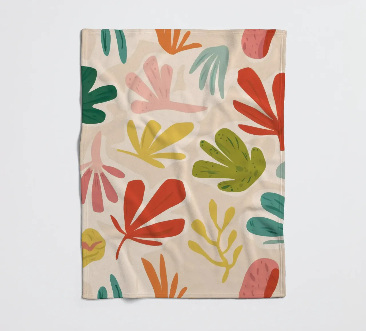 Verspieltes Blatt-Muster Fleecedecke von Flock Reverie