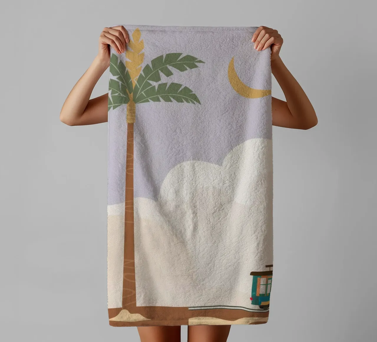 Twilight Palm Transit Handtuch von Prism Ritual