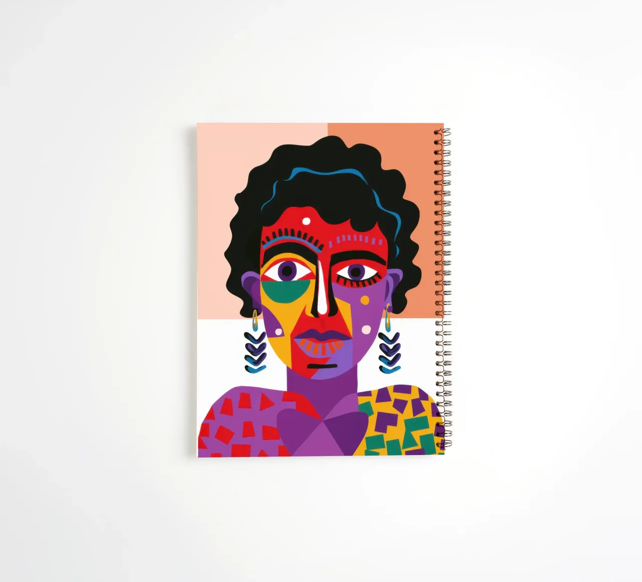Visage de la couleur primale carnet à spirale de Veil Maya