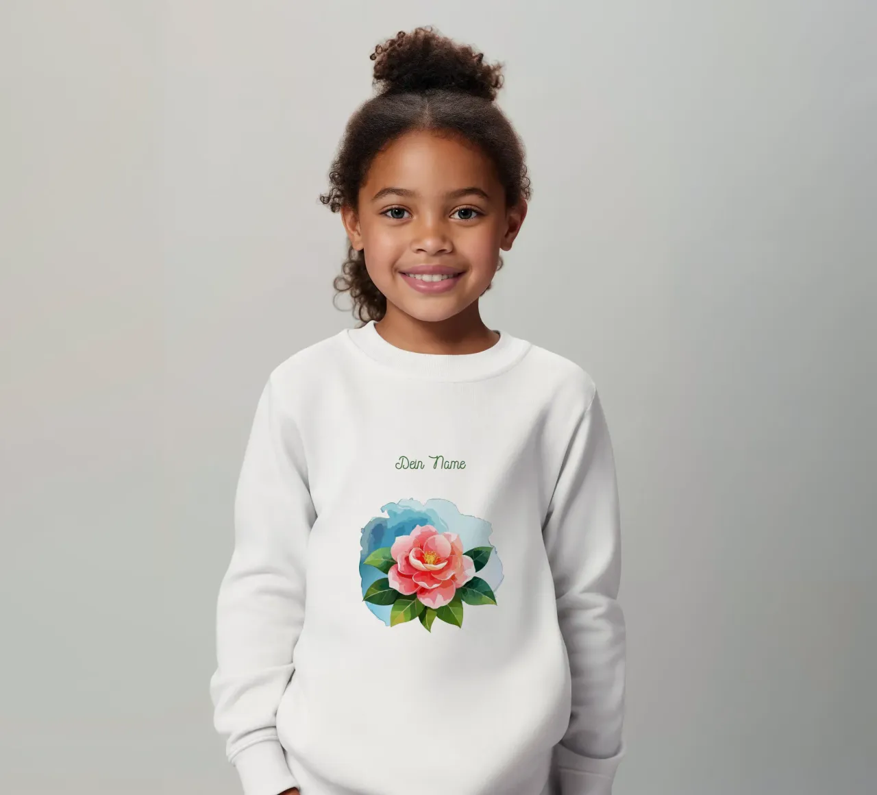 Birth flower November camellia kids sweatshirt by Geburtsblume