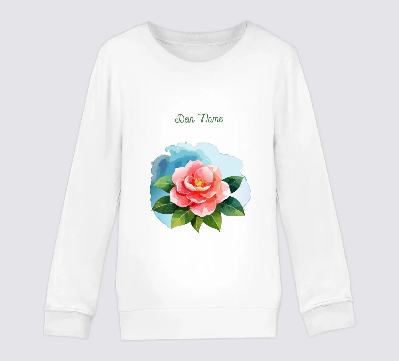 Birth flower November camellia kids sweatshirt by Geburtsblume