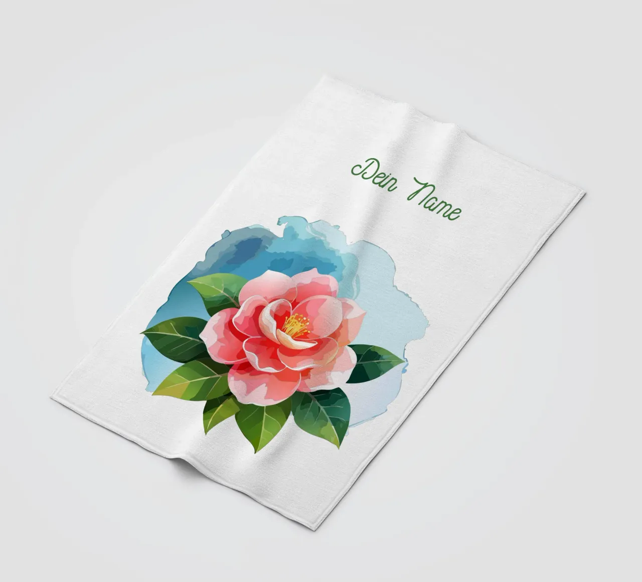 Fleur de naissance novembre Camélia plaid polaire de Geburtsblume