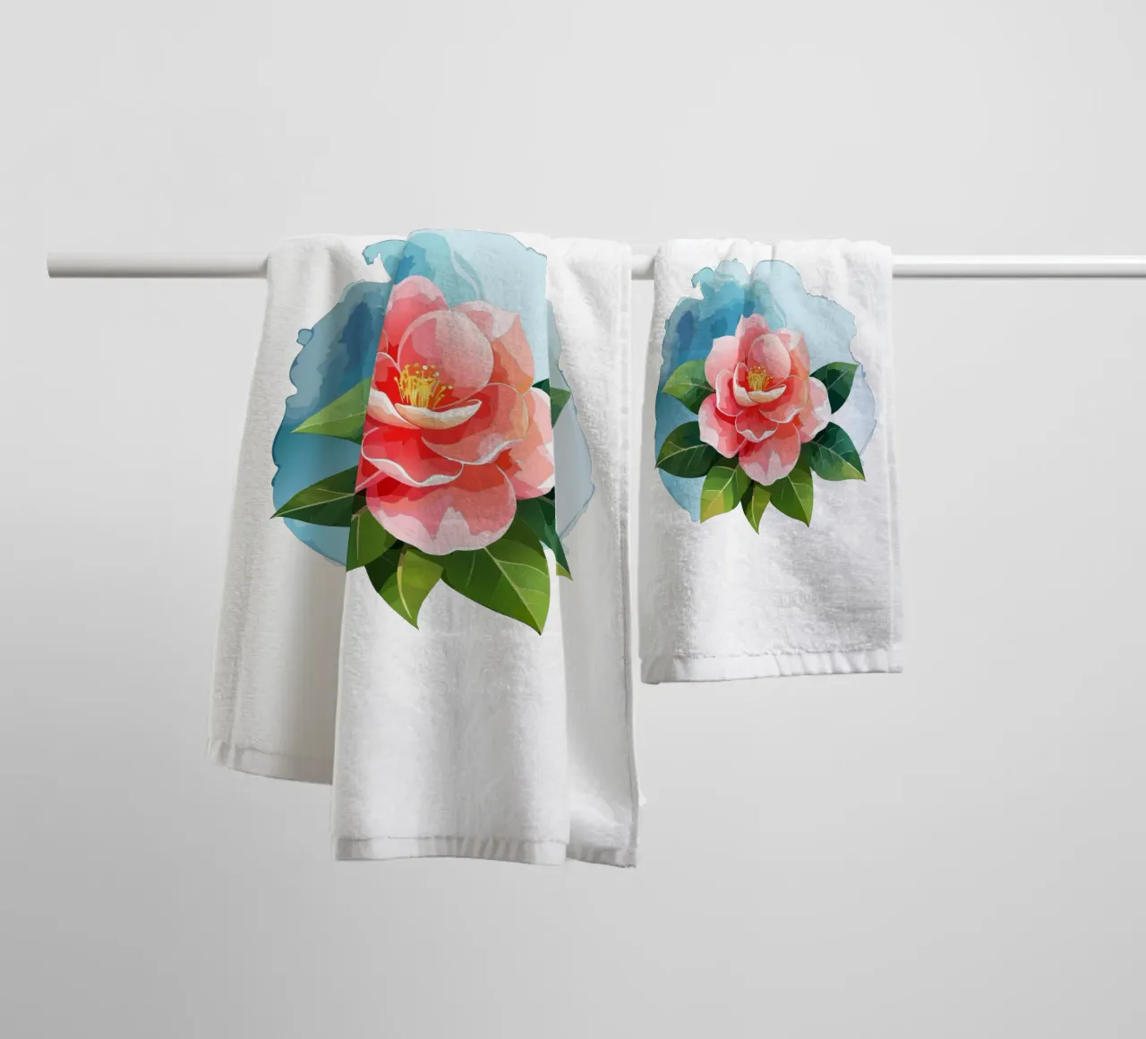 Geboortebloem november camelia badhanddoek van Geburtsblume