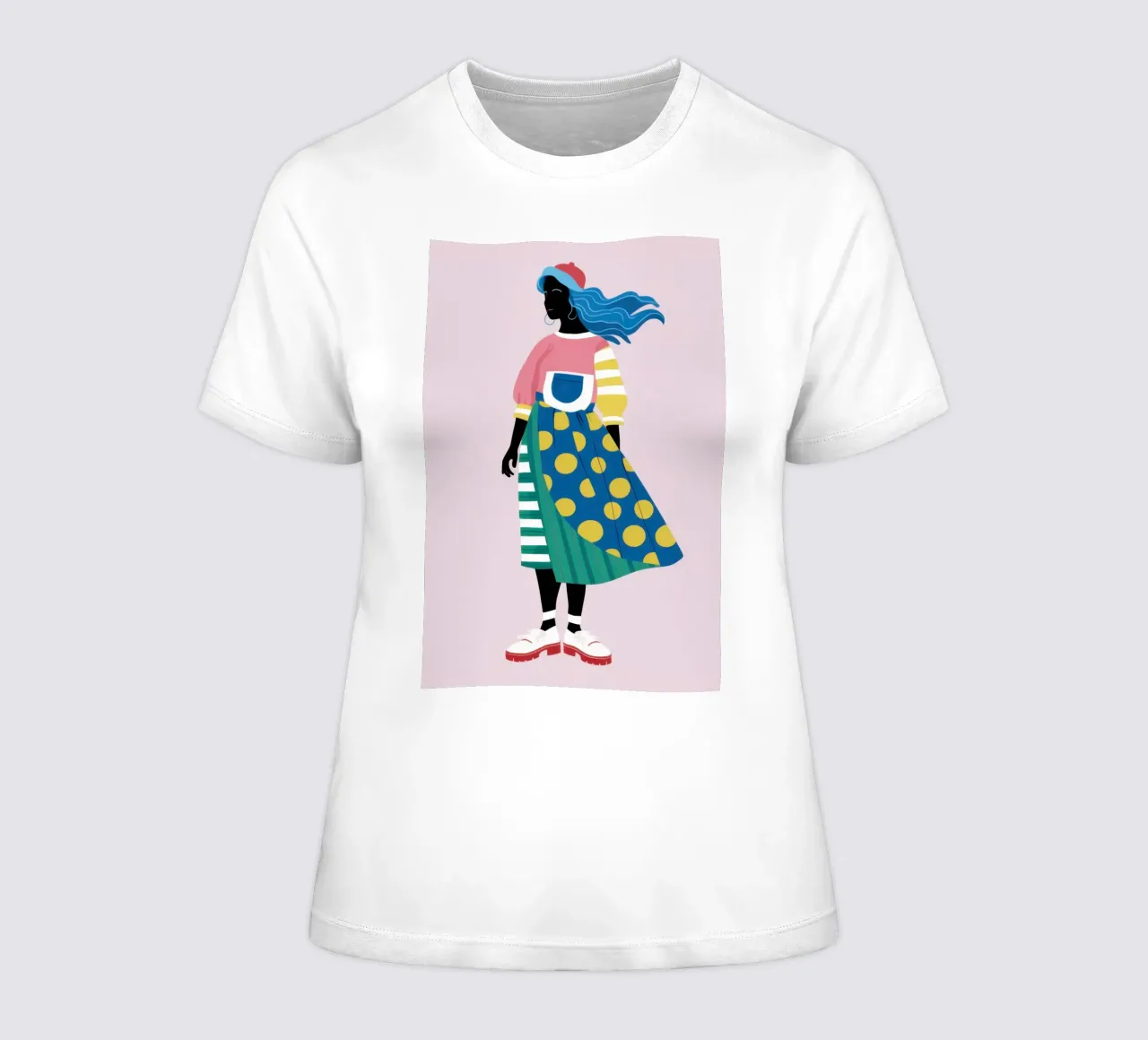 Capelli fluenti color zaffiro t-shirt da donna da Flock Reverie