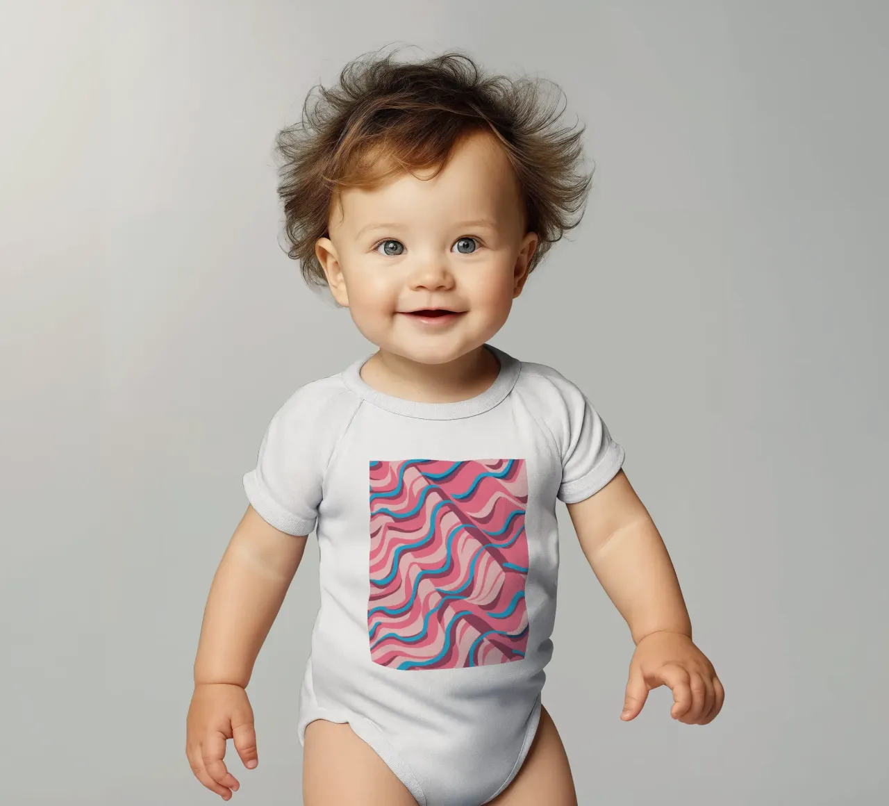 Psychedelic Azure Wave Kurzarm Babybody von Prism Ritual