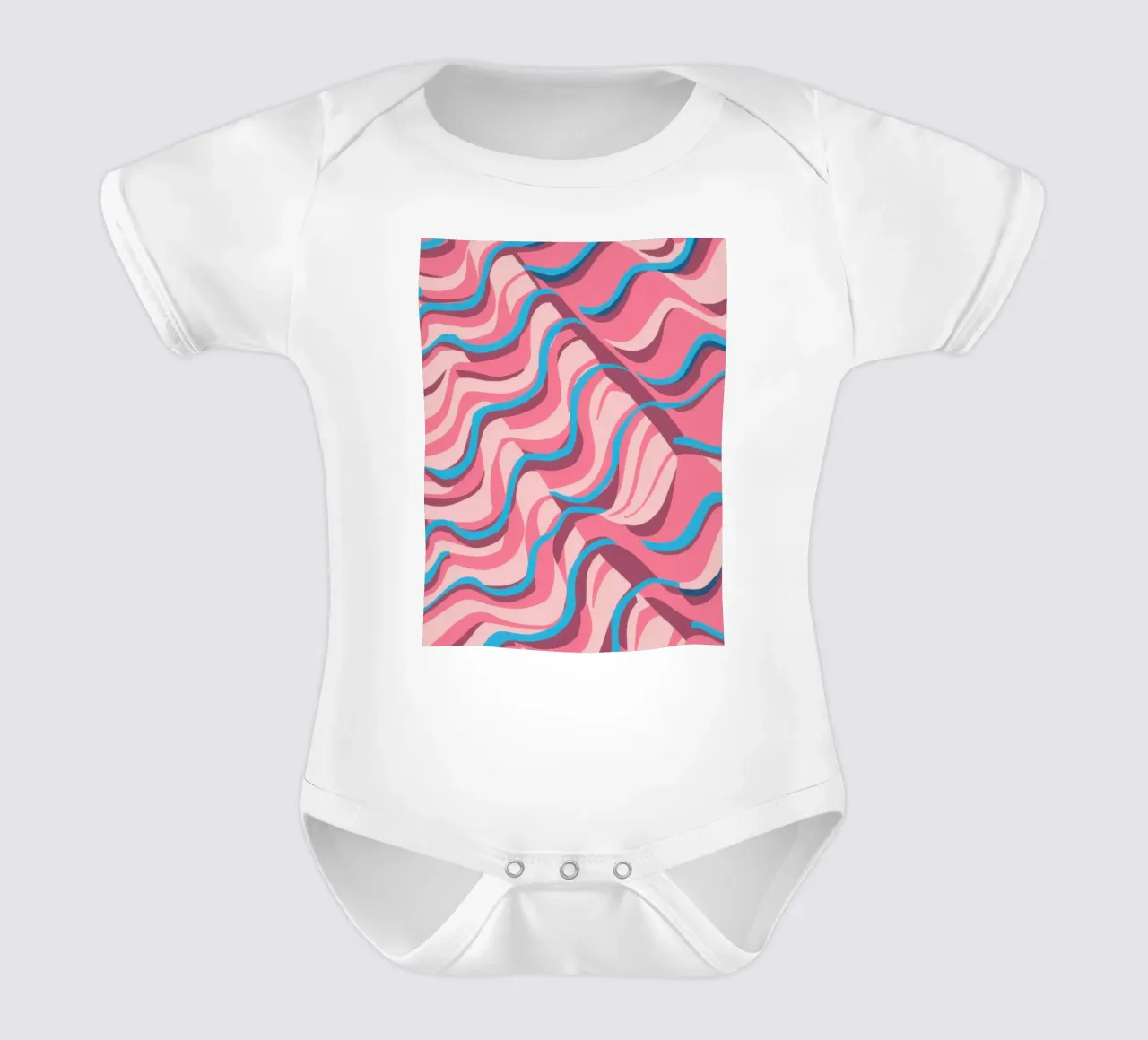 Psychedelic Azure Wave Kurzarm Babybody von Prism Ritual