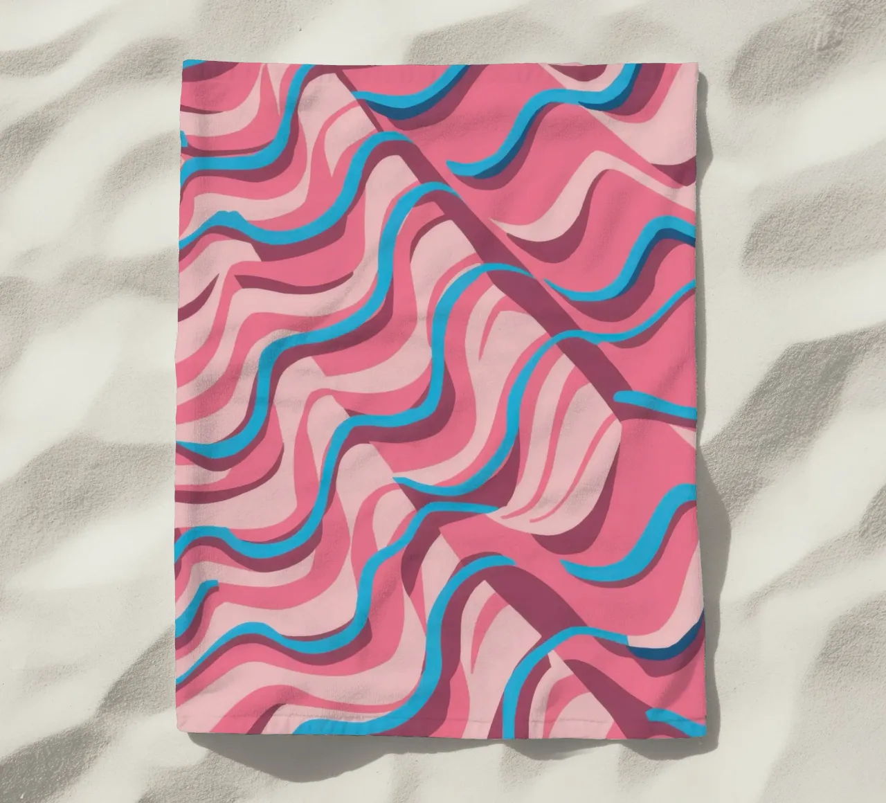 Psychedelic Azure Wave beach towel by Prism Ritual