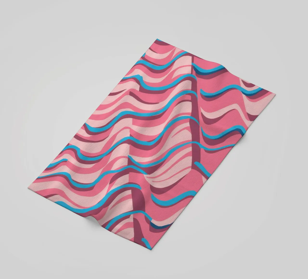 Psychedelic Azure Wave beach towel by Prism Ritual
