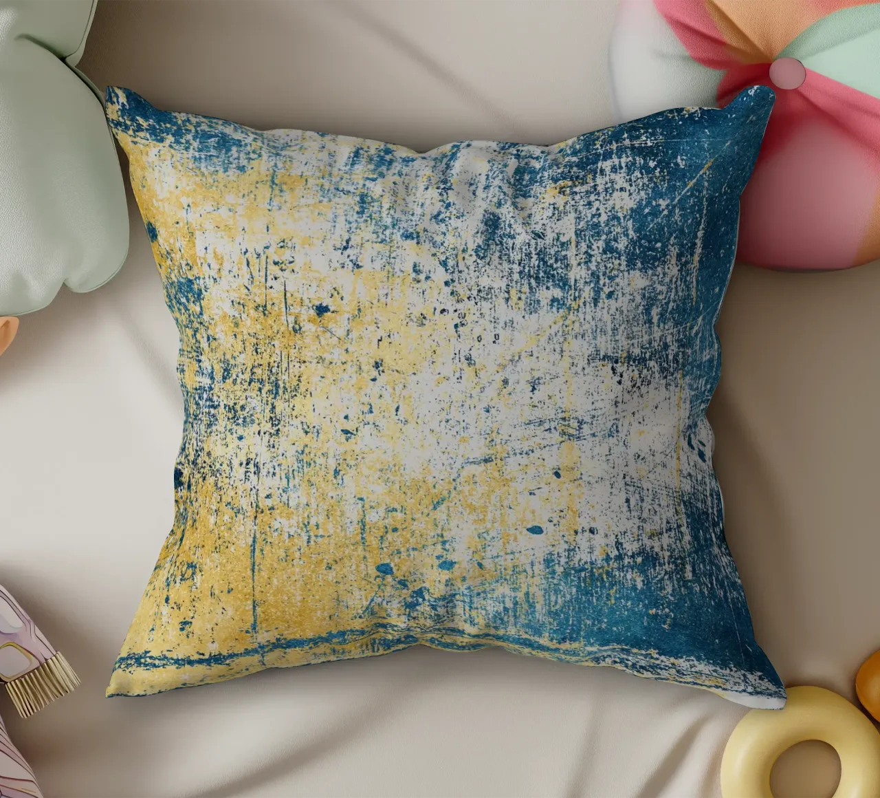 abstract green blue cuscino da vintageshop