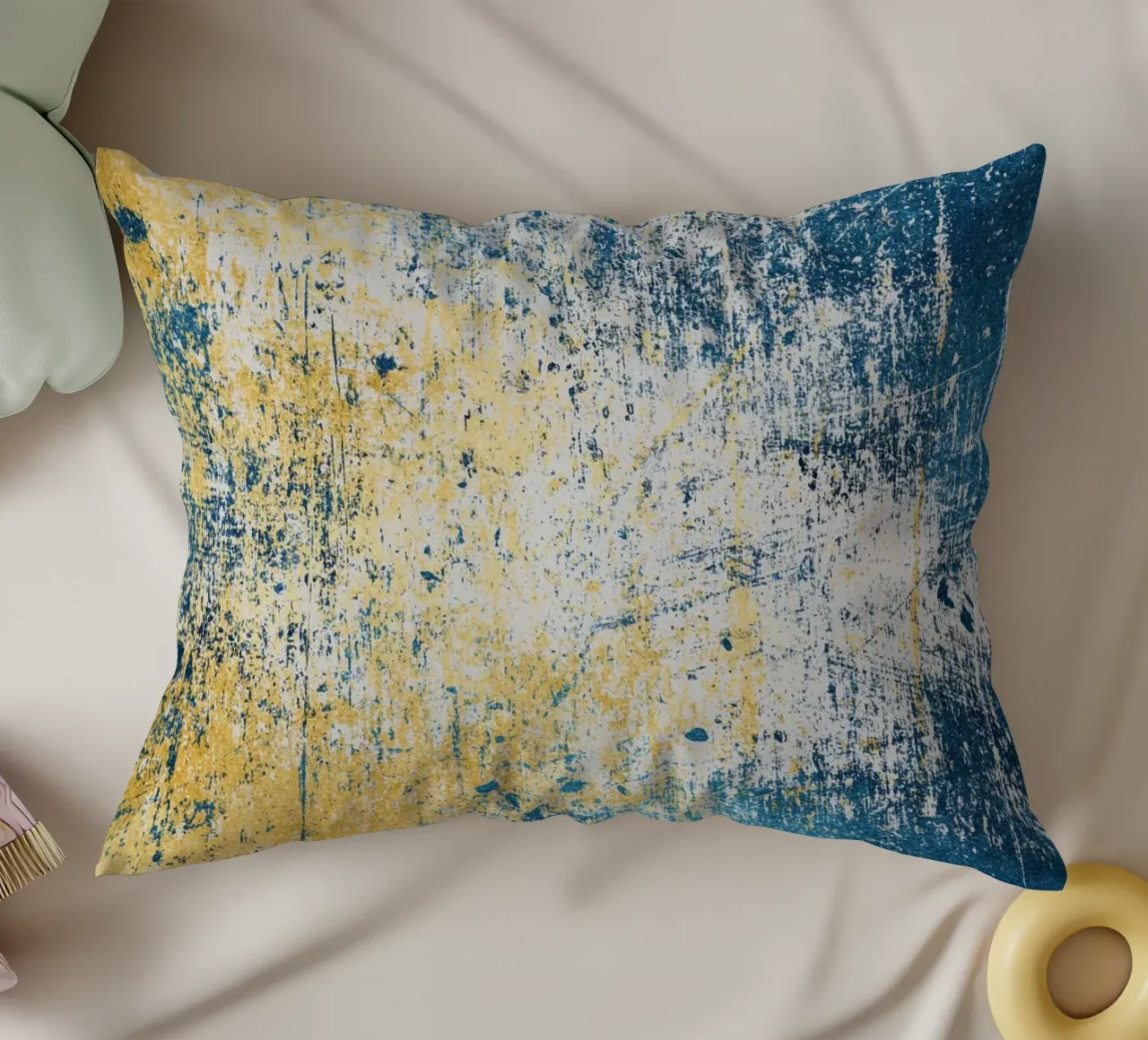 abstract green blue cuscino da vintageshop
