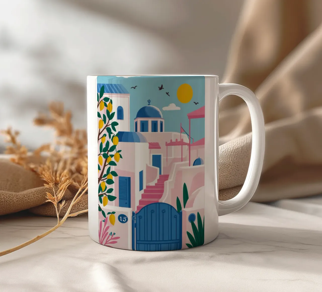 Sentiero blu Egeo tazza in ceramica da Veil Maya