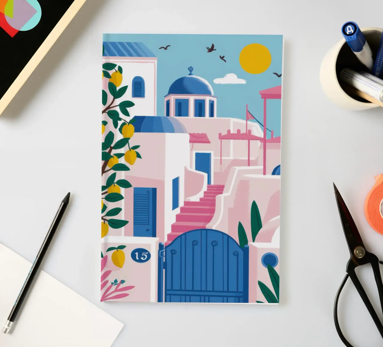Aegean Blue Pathway notebook by Veil Maya