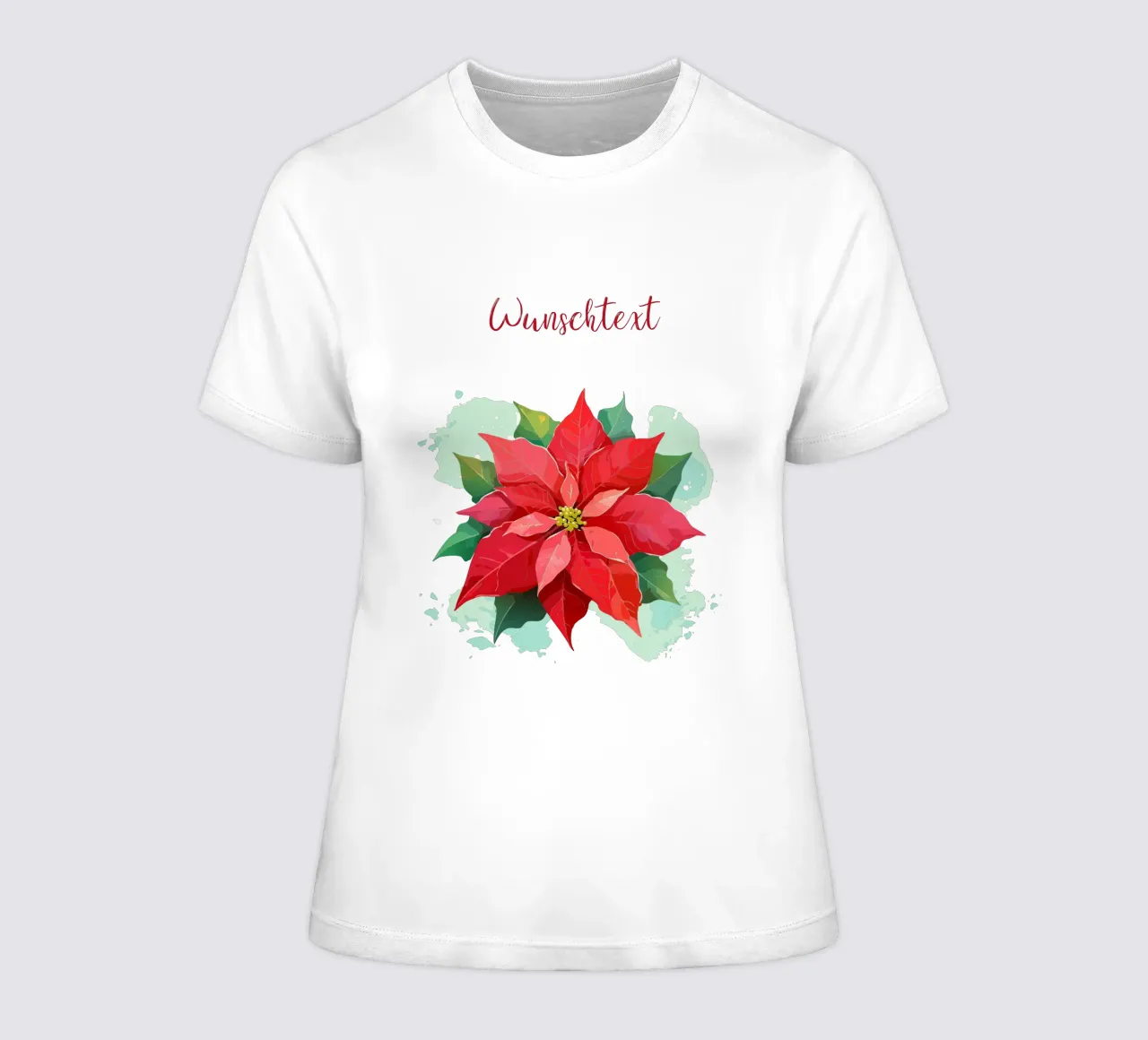Birth flower - December poinsettia women's fitted t-shirt by Geburtsblume