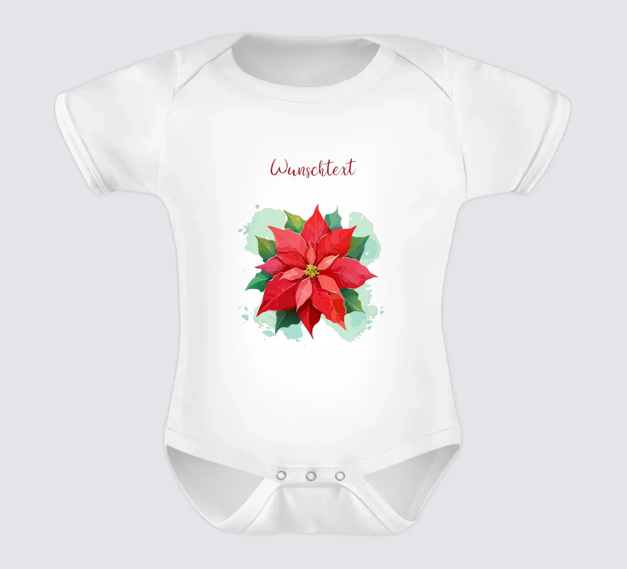 Geburtsblume - Dezember Weihnachtsstern Kurzarm Babybody von Geburtsblume