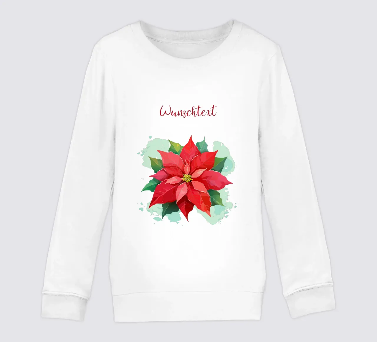 Birth flower - December poinsettia kids sweatshirt by Geburtsblume