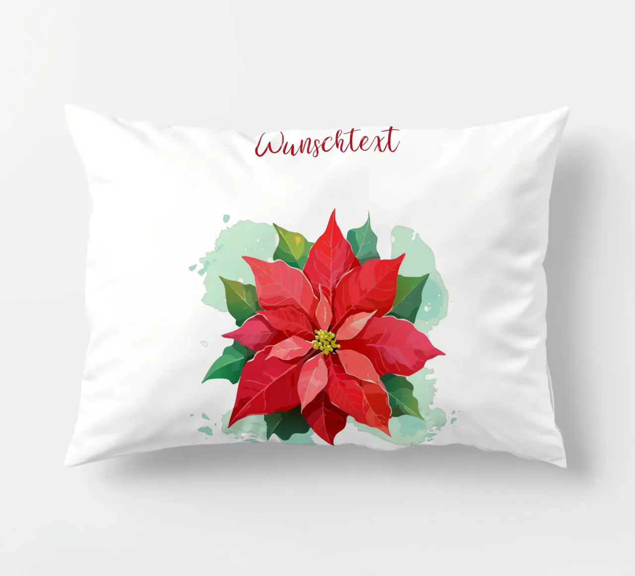 Geburtsblume - Dezember Weihnachtsstern Kissen von Geburtsblume