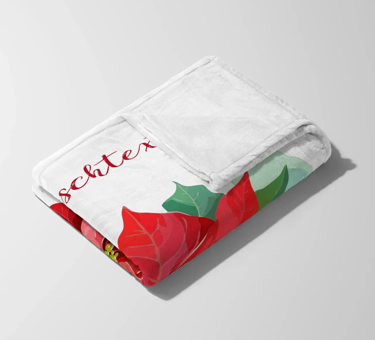 Birth flower - December poinsettia fleece blanket by Geburtsblume