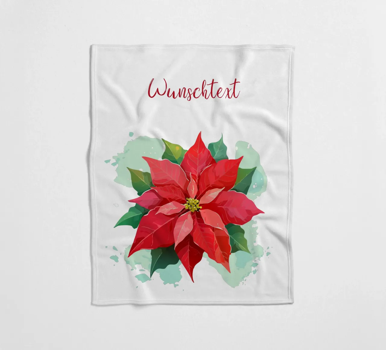 Birth flower - December poinsettia fleece blanket by Geburtsblume